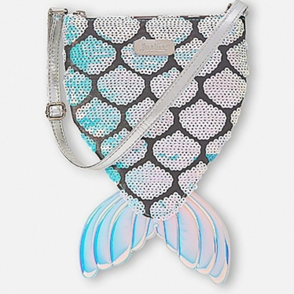 Justice Mermaid Sequin Scales Tail Crossbody Purse
